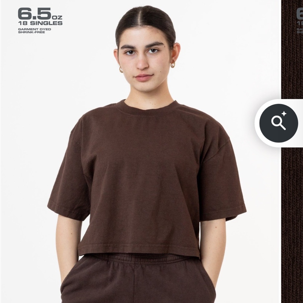 Los Angeles Apparel Oversized Crop Tee- Women’s, One Size.
